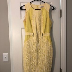 Calvin Klein yellow sheath dress